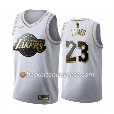 Maillot Basket Los Angeles Lakers LeBron James 23 2019-20 Nike Blanc Golden Edition Swingman - Homme